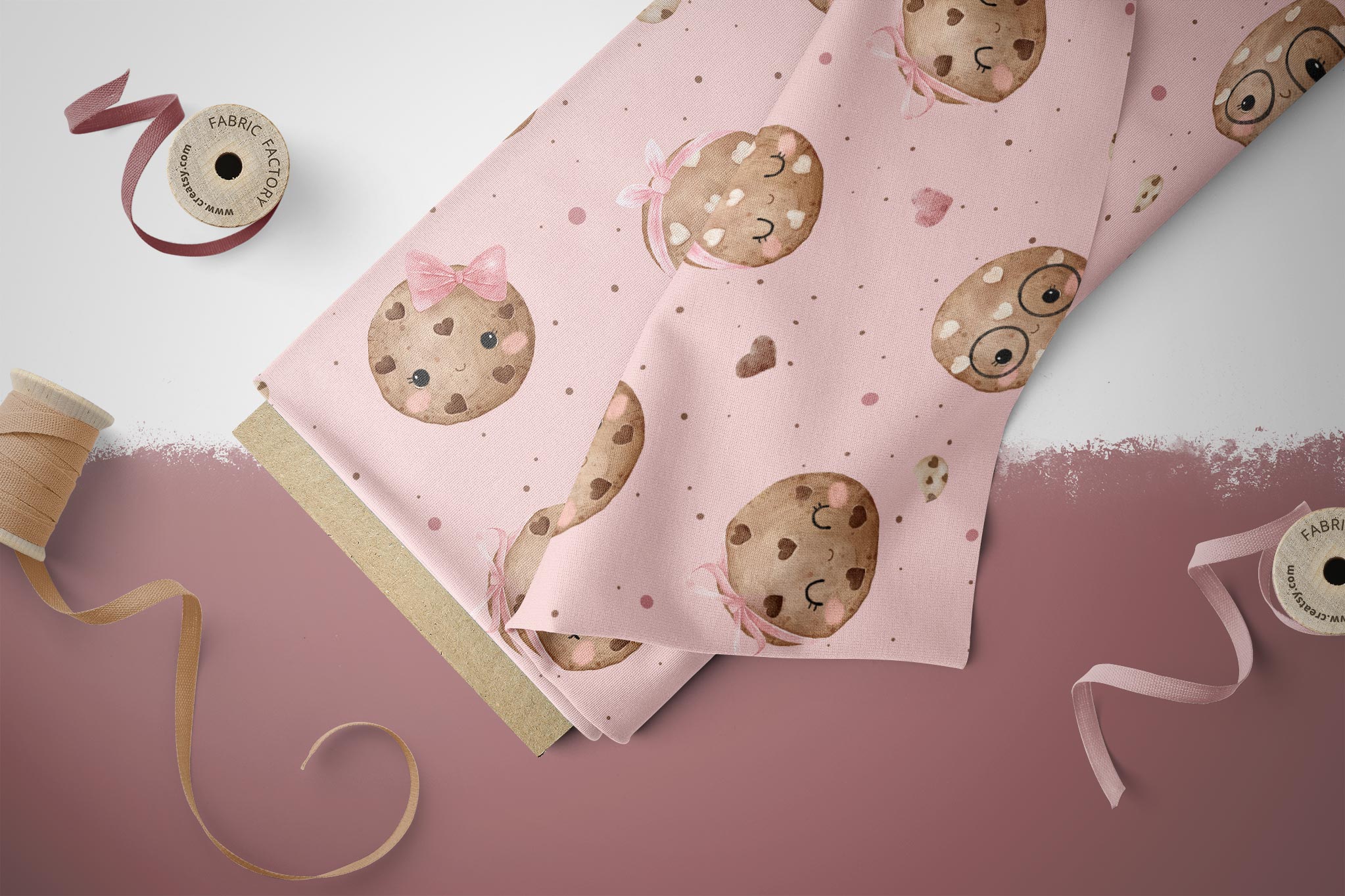 Supersoft Premium French Terry "Cute Cookies" groß 0,5 m