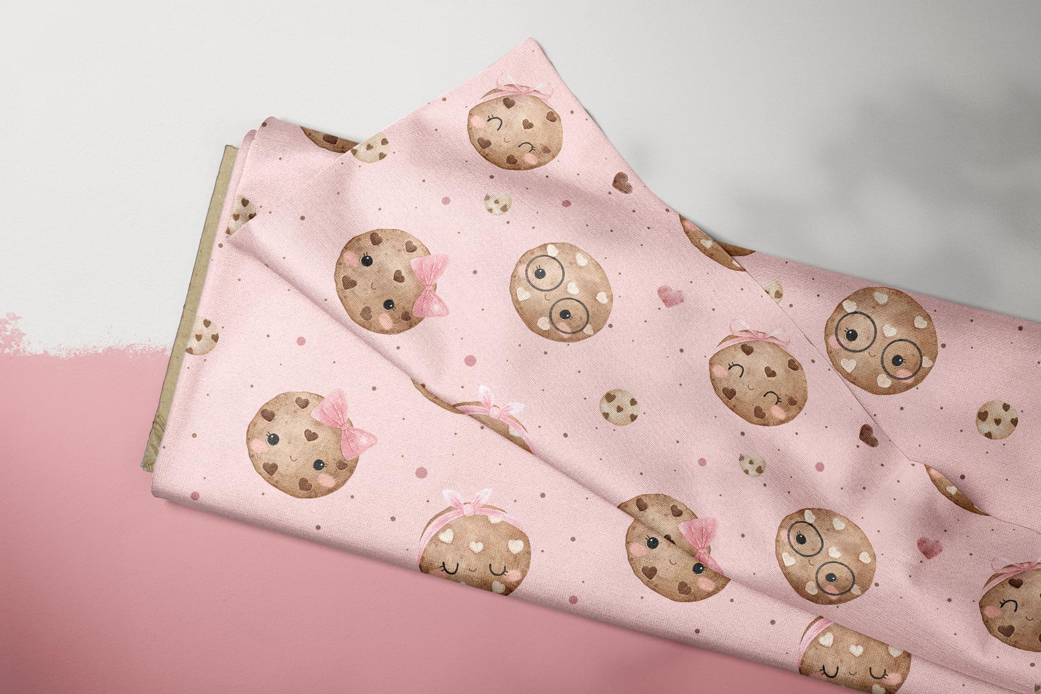 Supersoft Premium French Terry "Cute Cookies" groß 0,5 m