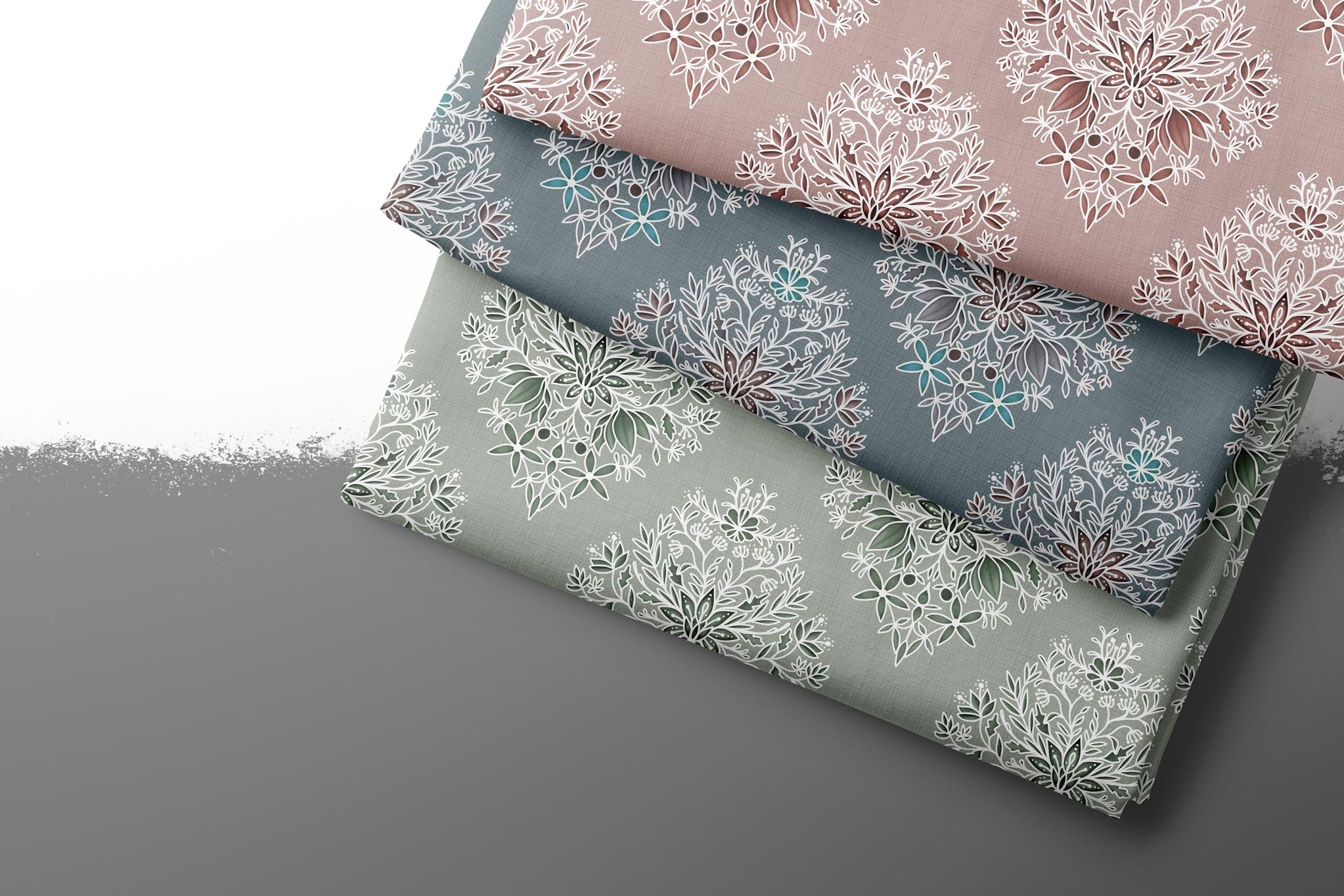 BIO French Terry "Blooming Damask" COLLECTION 0,5 m